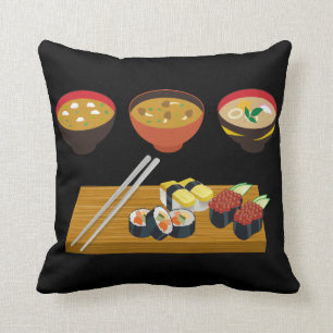 Japanese Meal Design Throw Pillow