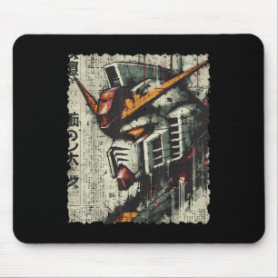 Japanese Mecha Robot Head Vintage Anime Art Men Bo Mouse Pad