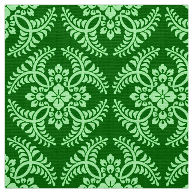 Japanese Medallion Pattern, Dark Jade Green Fabric (Swatch)