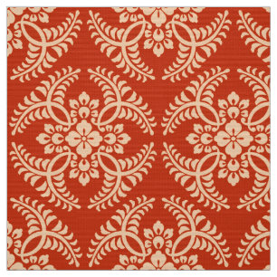 Japanese Medallion Pattern, Mandarin Orange Fabric