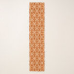 Japanese Medallion Pattern, Mandarin Orange  Scarf<br><div class="desc">Long scarf in a classic Japanese kimono pattern of stylised,  four-way,  medallions of leaves and flowers in pastel orange on a deep mandarin orange background</div>