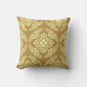 Japanese Medallion Pattern, Mustard Yellow Cushion