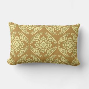 Japanese Medallion Pattern, Mustard Yellow Lumbar Cushion