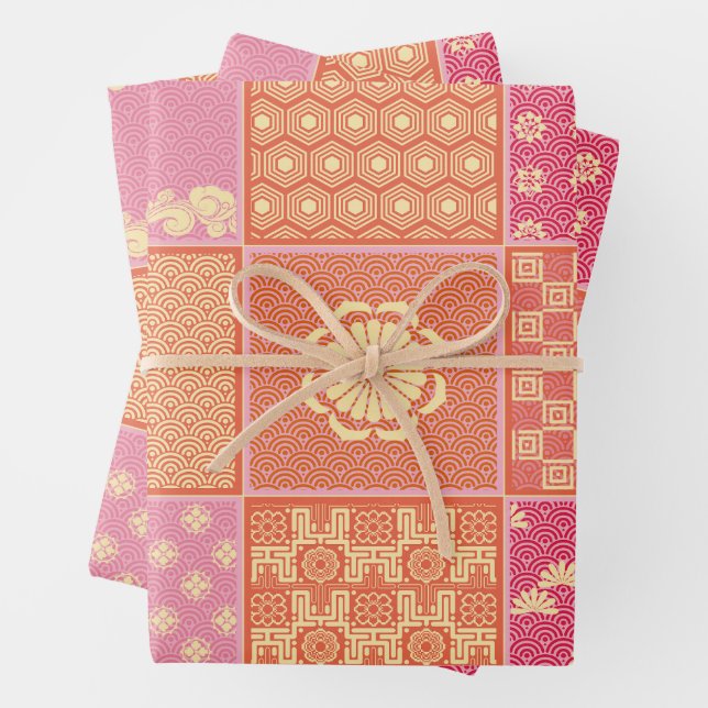 Japanese Mix Patchwork Wrapping Paper Sheet (In situ)
