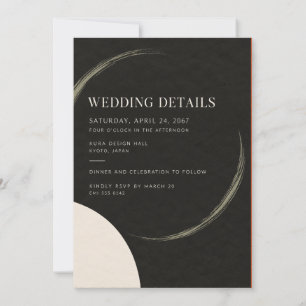 Japanese Modern Sumi Wedding Invitation