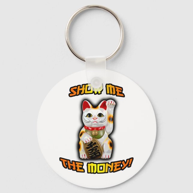 JAPANESE Money CAT Maneki Neko Key Ring (Front)