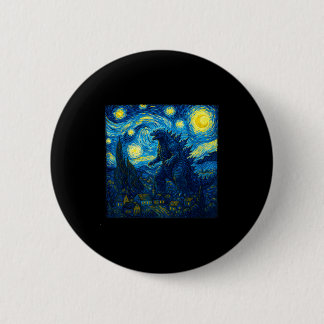 Japanese Monster Kaiju Van Gogh Starry Night  6 Cm Round Badge