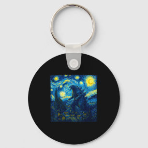 Japanese Monster Kaiju Van Gogh Starry Night Key Ring