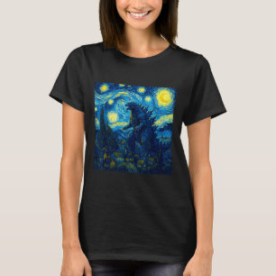Japanese Monster Kaiju Van Gogh Starry Night T-Shirt