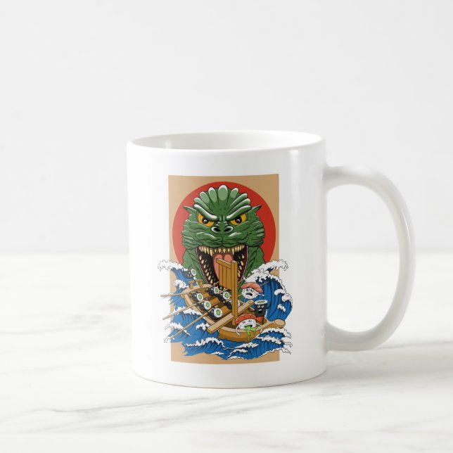 Japanese Monster Sushi Lover Coffee Mug (Right)