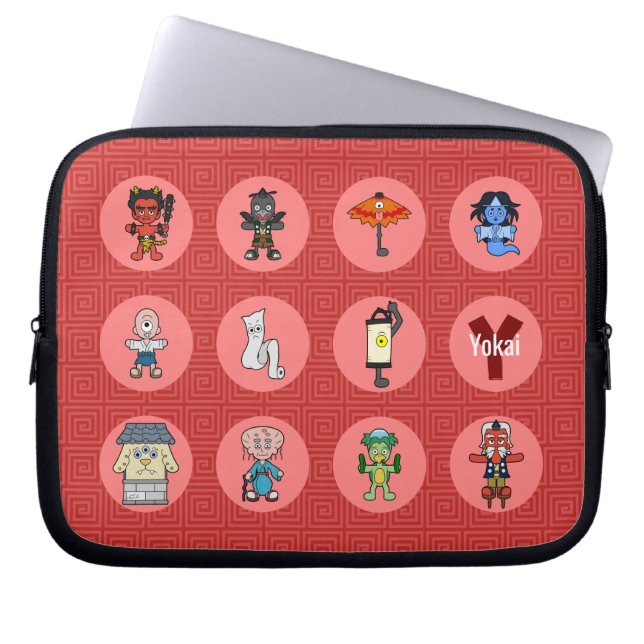 Japanese Monster Yokai Spirit Laptop Sleeve (Front)