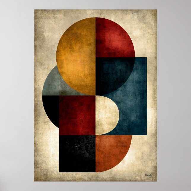 Japanese Monumental Geometric Abstract Wall Art (Front)