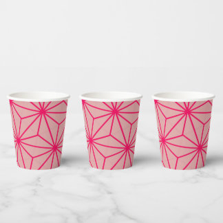 Japanese motif Pink Paper Cups
