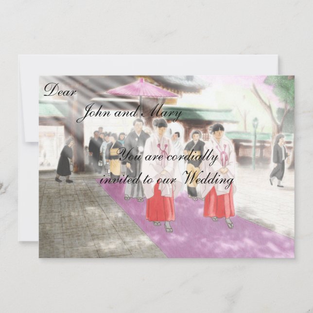 Japanese motif weeding invitation (Front)