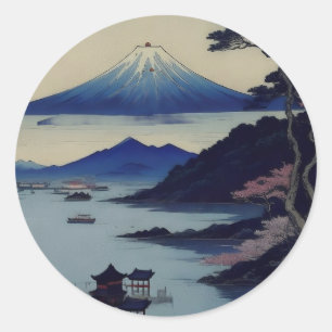 Japanese Mount Fuji Landscape Ukiyo-e Stickers 