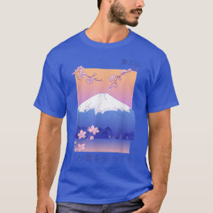 Japanese Mountain Cherry Blossom Sakura Vaporwave  T-Shirt