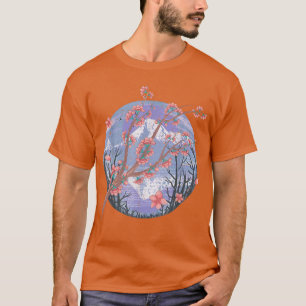 Japanese Mountain Sakura Pink Flower Floral Cherry T-Shirt