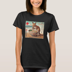 Japanese Mt. Fuji Sunset Noodle Lover Kangaroo Joe T-Shirt