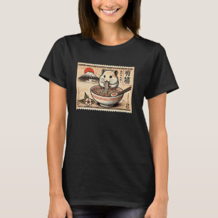 Japanese Mt. Fuji Sunset Postage Stamp Hamster Ram T-Shirt