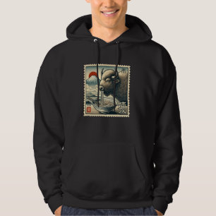 Japanese Mt. Fuji Sunset Postage Stamp Noodles Bis Hoodie