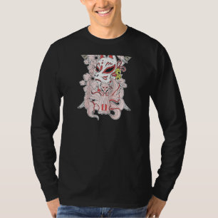 Japanese Mythical Creature Kitsune Mask Nine Taile T-Shirt