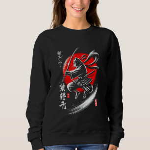 Japanese Ninja Cat Samurai Warrior Japan Mum Dad K Sweatshirt