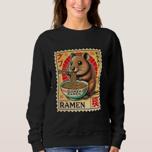 Japanese Noodles Postage Stamp Wildlife Cute Quokk Sweatshirt