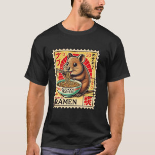 Japanese Noodles Postage Stamp Wildlife Cute Quokk T-Shirt