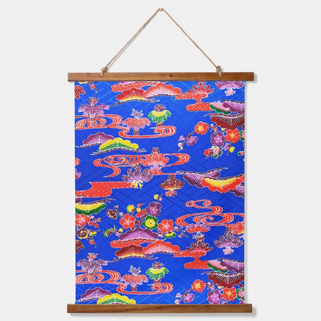 Japanese Okinawan Dye (Bingata) Hanging Tapestry (Front)