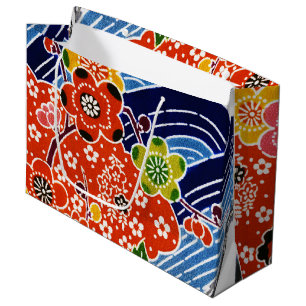 Japanese Okinawan Dye (Bingata) Large Gift Bag