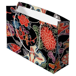 Japanese Okinawan Dye (Bingata) Large Gift Bag