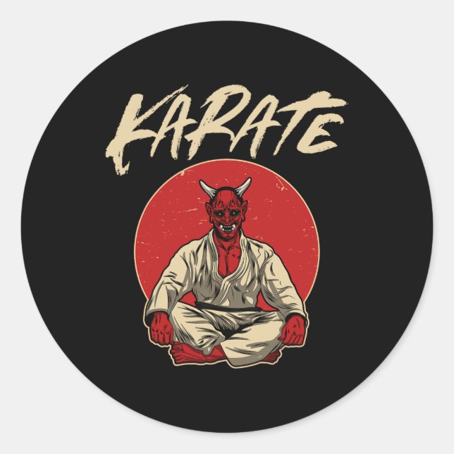 Japanese Oni Demon - Karate Gift  Classic Round Sticker (Front)