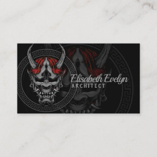 Japanese oni mask business card