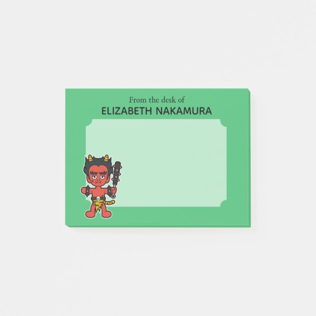 Japanese Oni Yokai Monster- Personalised Post-it Notes (Front)