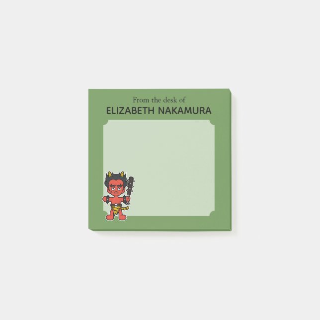 Japanese Oni Yokai Monster- Personalised Post-it Notes (Front)