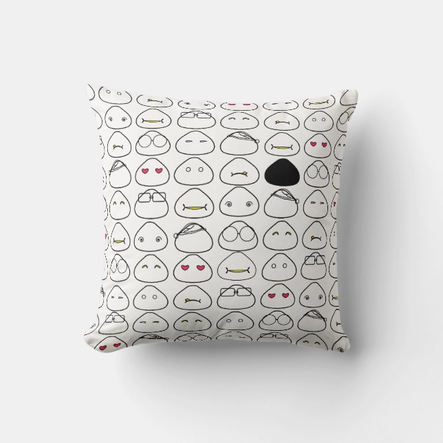 Japanese Onigiri Fluo Pattern Cushion (Front)
