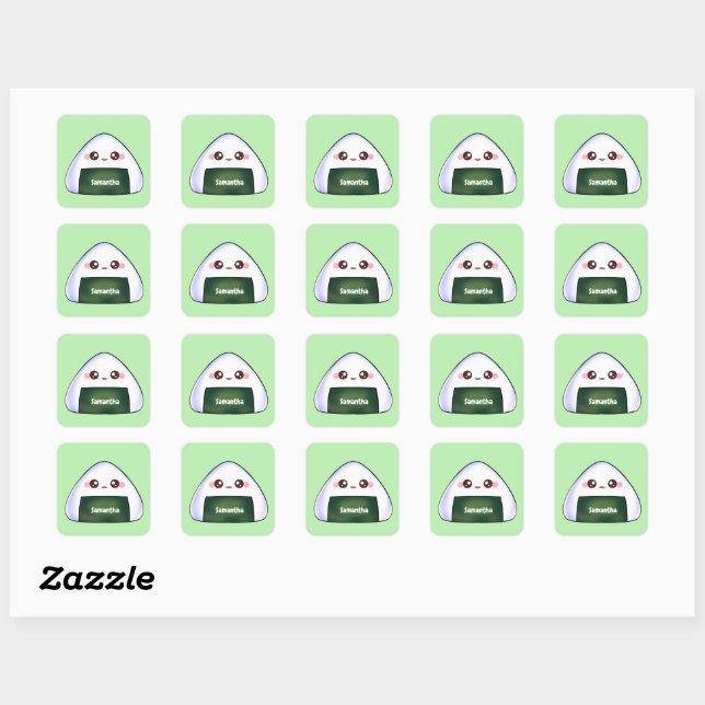 Japanese Onigiri Rice Ball Square Sticker (Sheet)