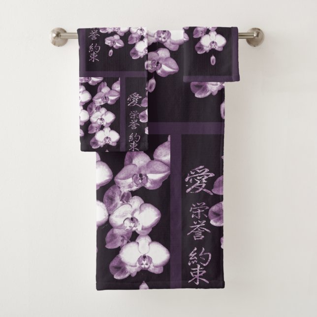 Japanese Orchids Bath Towel Set (Insitu)
