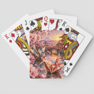 Japanese Origami: Cranes Serenity Playing Cards