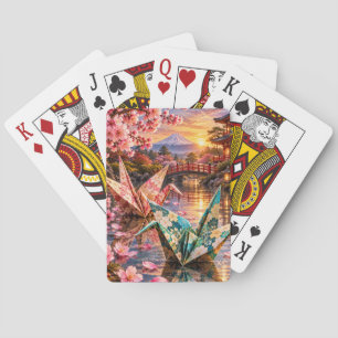 Japanese Origami: Enchanted Cranes Playing Cards