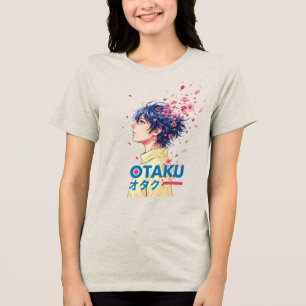 Japanese Otaku Aesthetic Minimalist Streetwear Tri-Blend Shirt