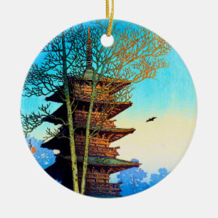 Japanese Pagoda Ceramic Tree Decoration