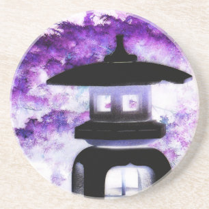 Japanese Pagoda Ornament Art Coaster
