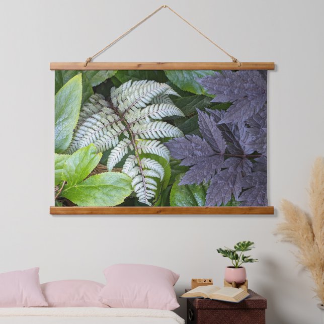 Japanese Painted Fern and Black Cohosh Floral Hanging Tapestry (Bedroom)