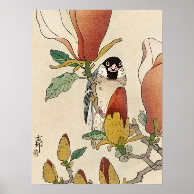 Japanese painting by koson ohara, 小原古邨の日本画 poster (Front)