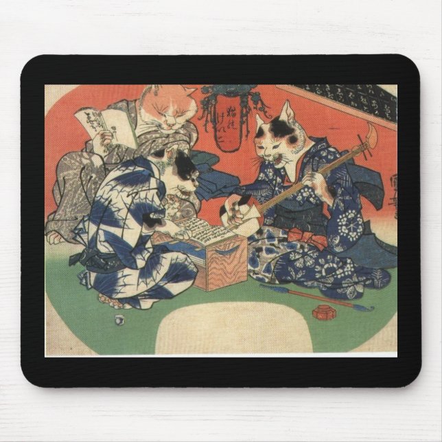 Japanese Painting c. 1800's Mouse Pad (Front)