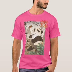 Japanese Panda Cute Bear Japan Butterfly Animal Na T-Shirt