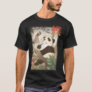 Japanese Panda Cute Bear Japan Butterfly Animal Na T-Shirt