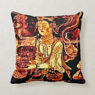 Japanese Pandora Art Nouveau Throw Pillow