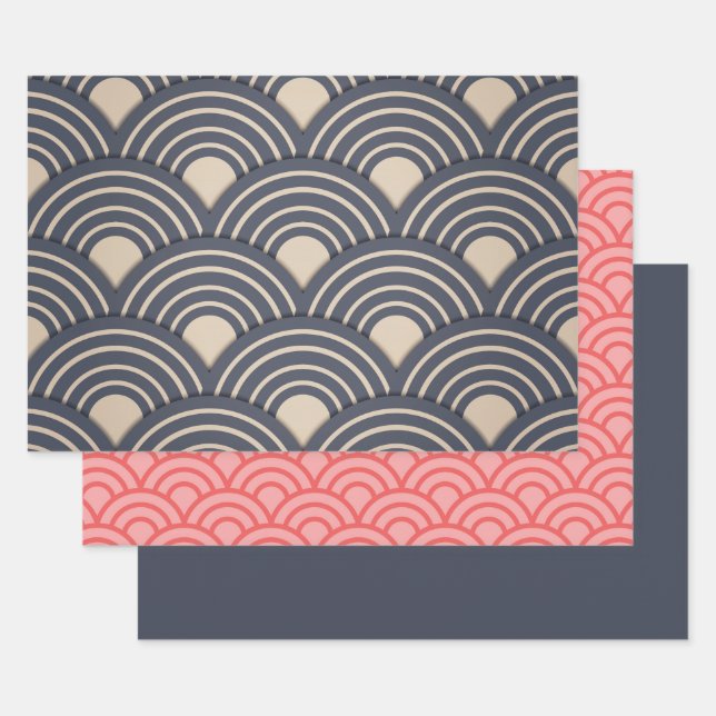 Japanese Pattern 3 Wrapping Paper Sheets (Set)